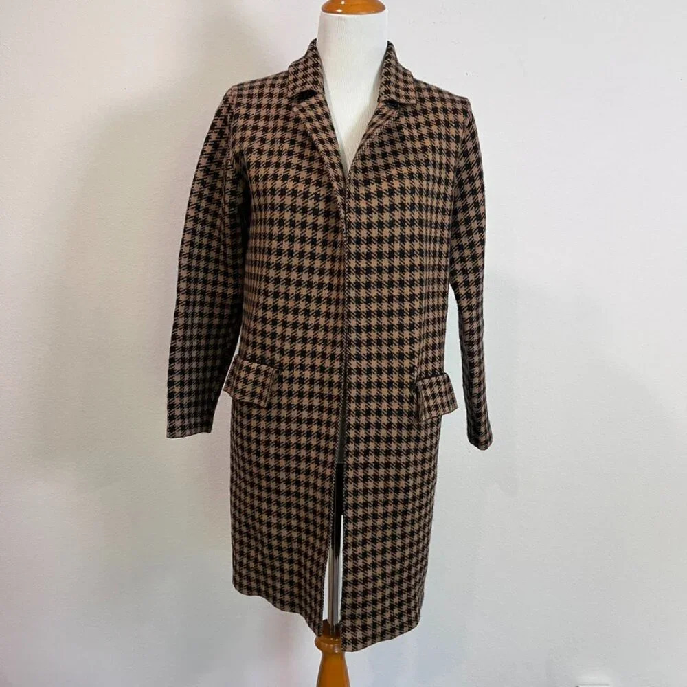 Kilky Paris Wool Blend Houndstooth Jacket Coat TU One Size Fits Most